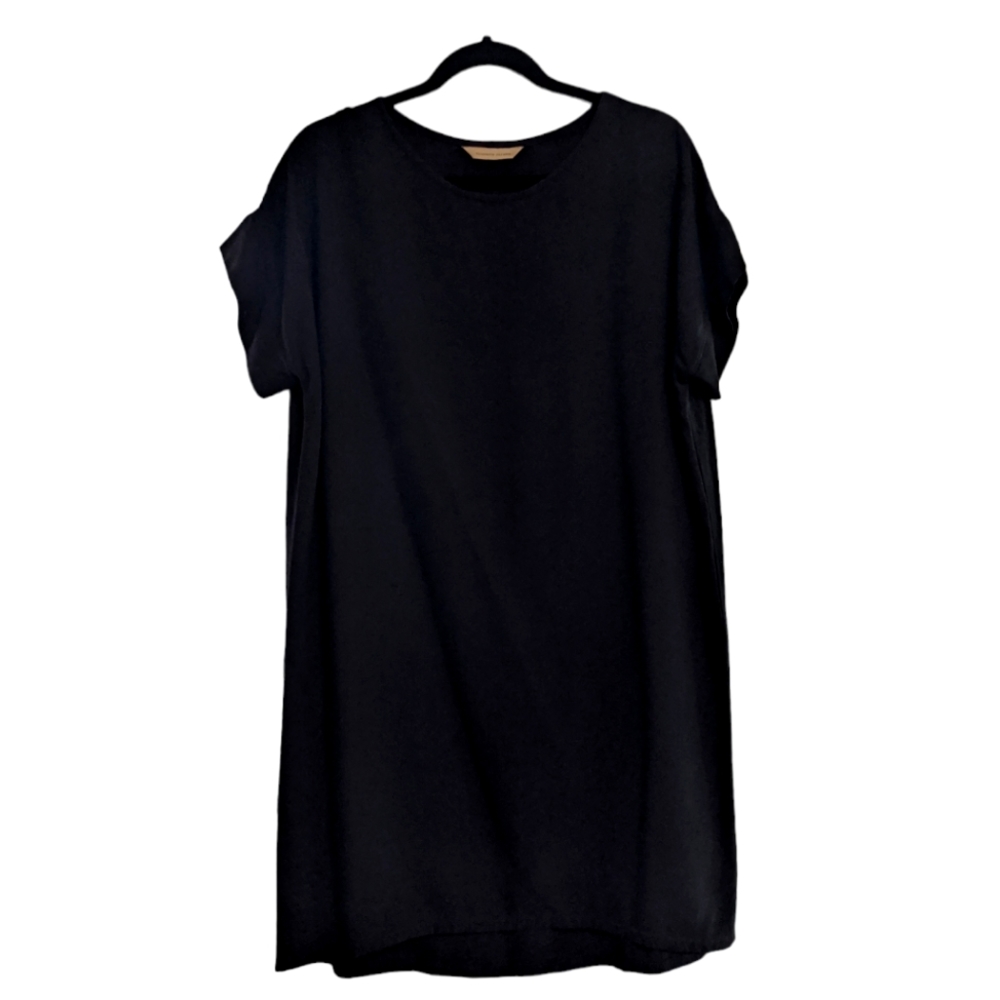 Elizabeth Suzann Raw Silk Black Dolman Sleeve Dress